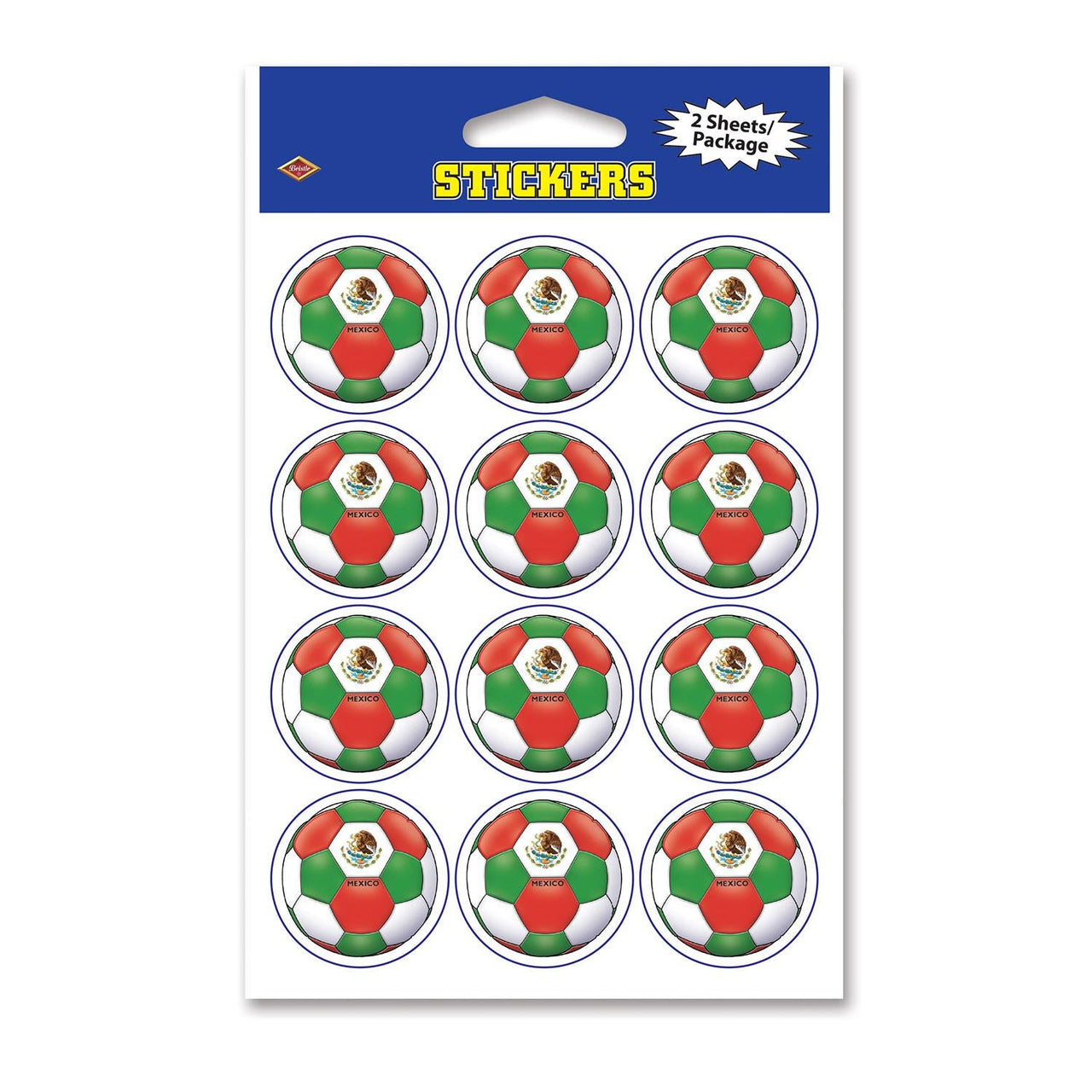 Soccer Party Stickers - Mexico - Bulk/24 Sticker Sheets