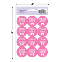 Beistle Team Blue/Team Pink Stickers (Case of 12 Sheets)