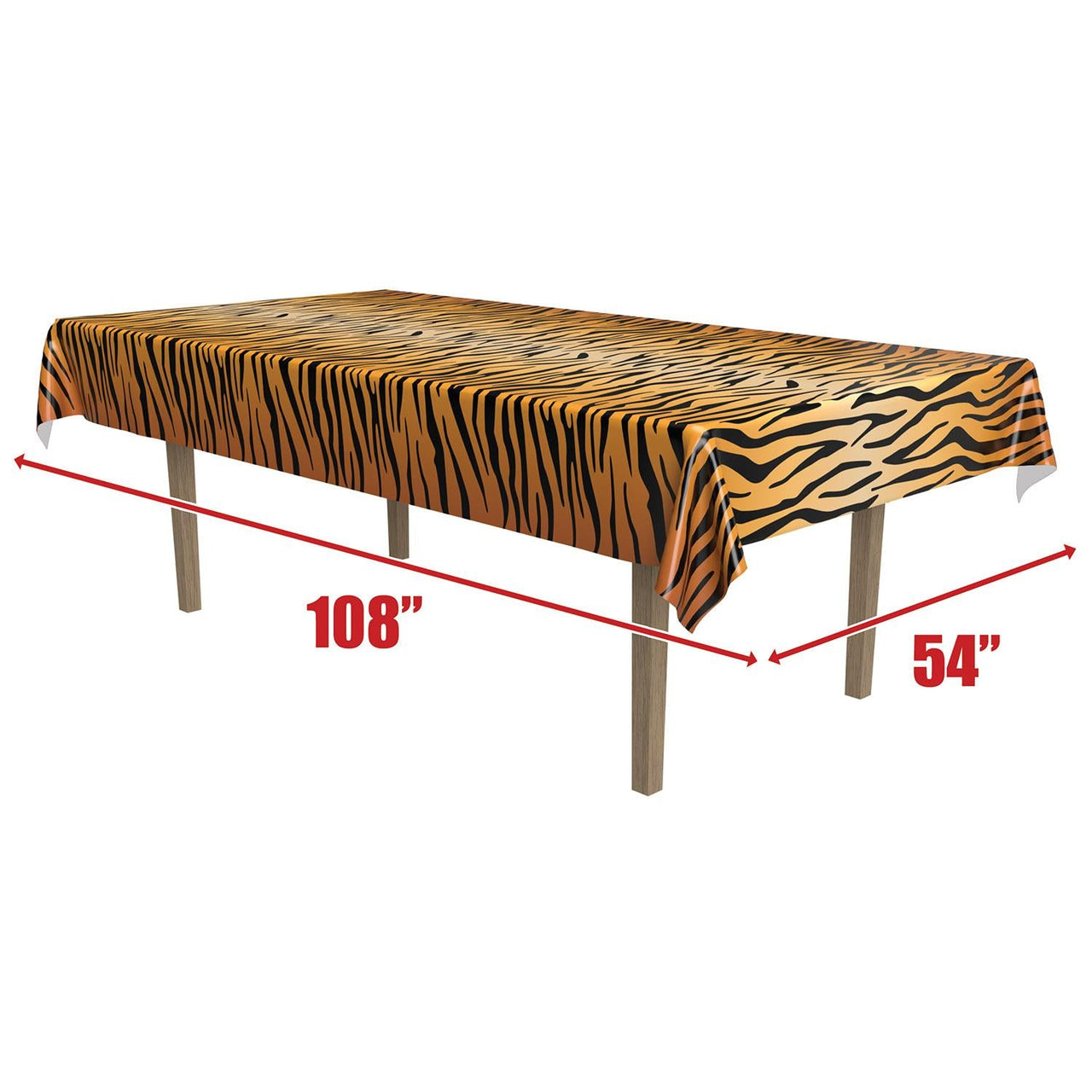 Bulk Tiger Print Tablecover (Case of 12) by Beistle