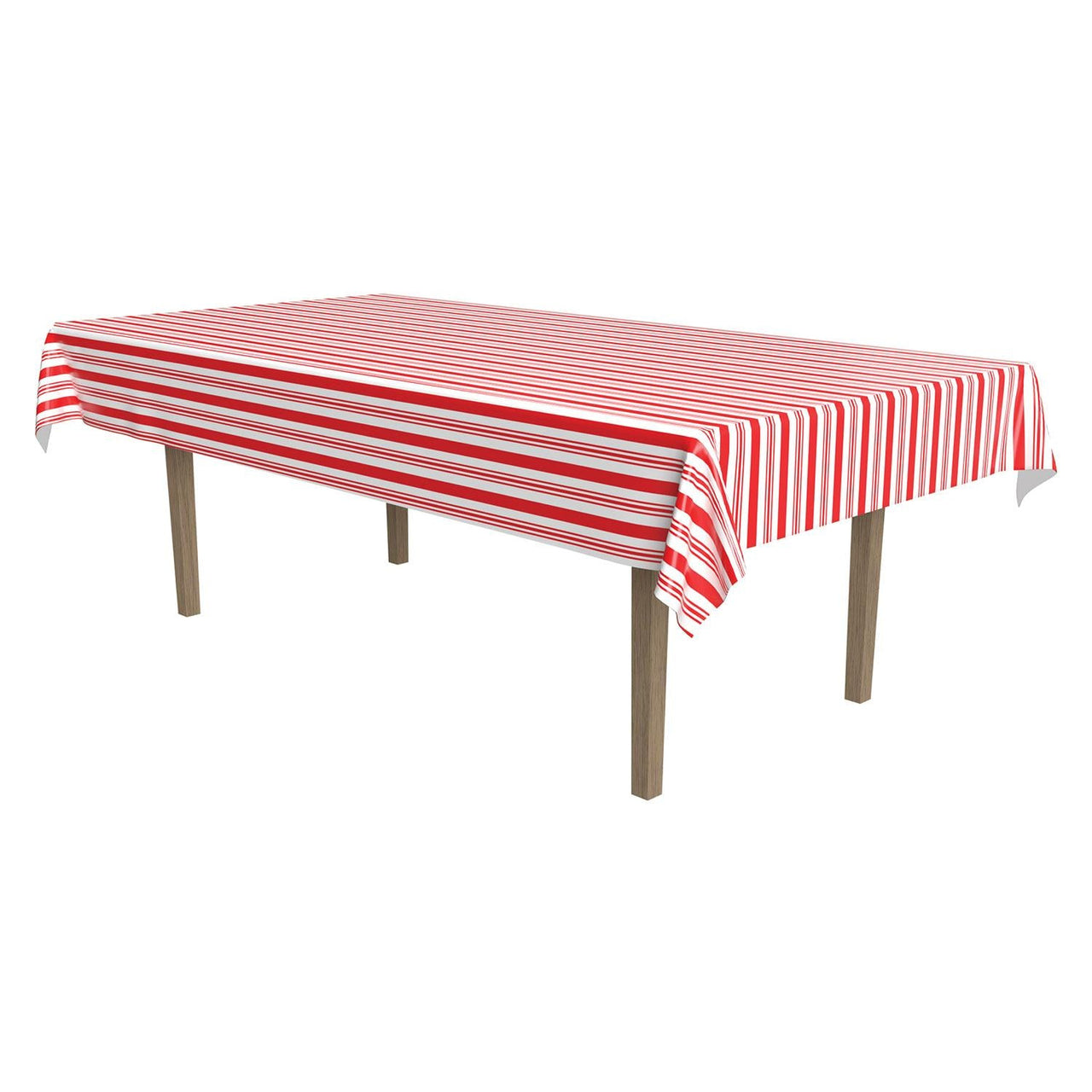Striped Party Tablecover - plastic - Bulk 12 Pack