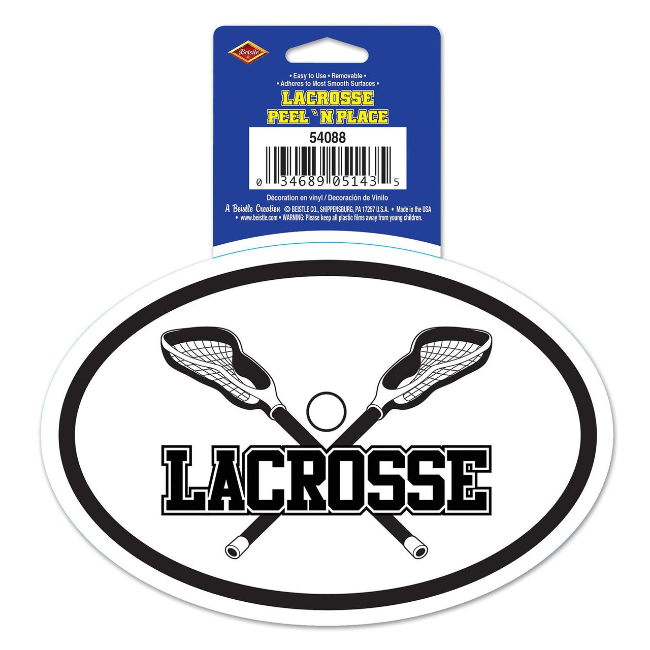 Lacrosse Party Peel 'N Place Clings - Bulk/12 Clings