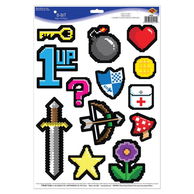 8-Bit Party Peel 'N Place Clings - Bulk/156 Clings