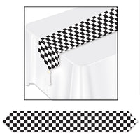 Printed Checkered Paper Party Table Runner - Bulk 12 Pack