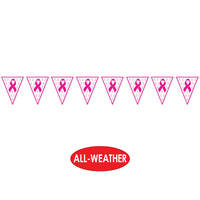Pink Ribbon Pennant Banner