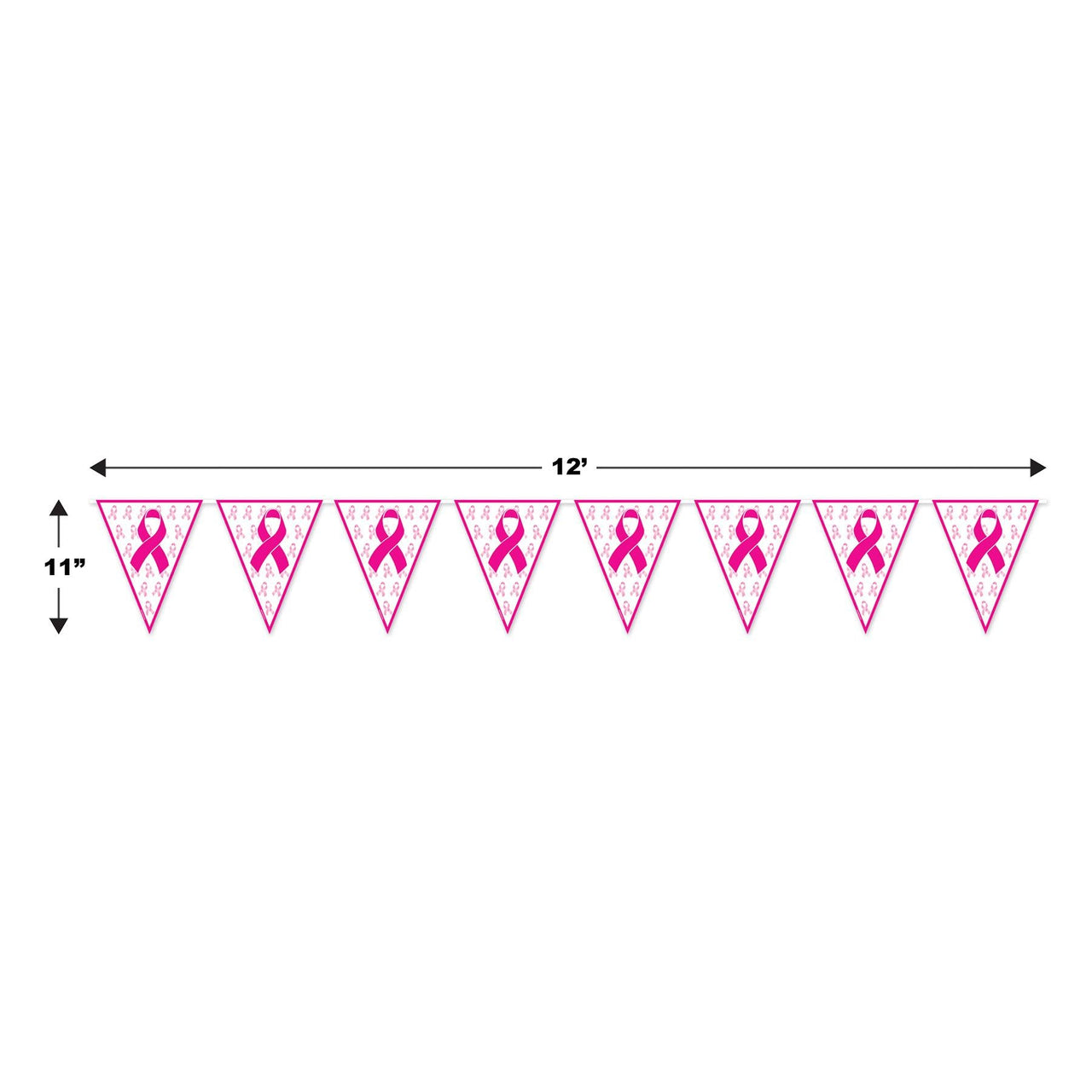 Pink Ribbon Pennant Banner
