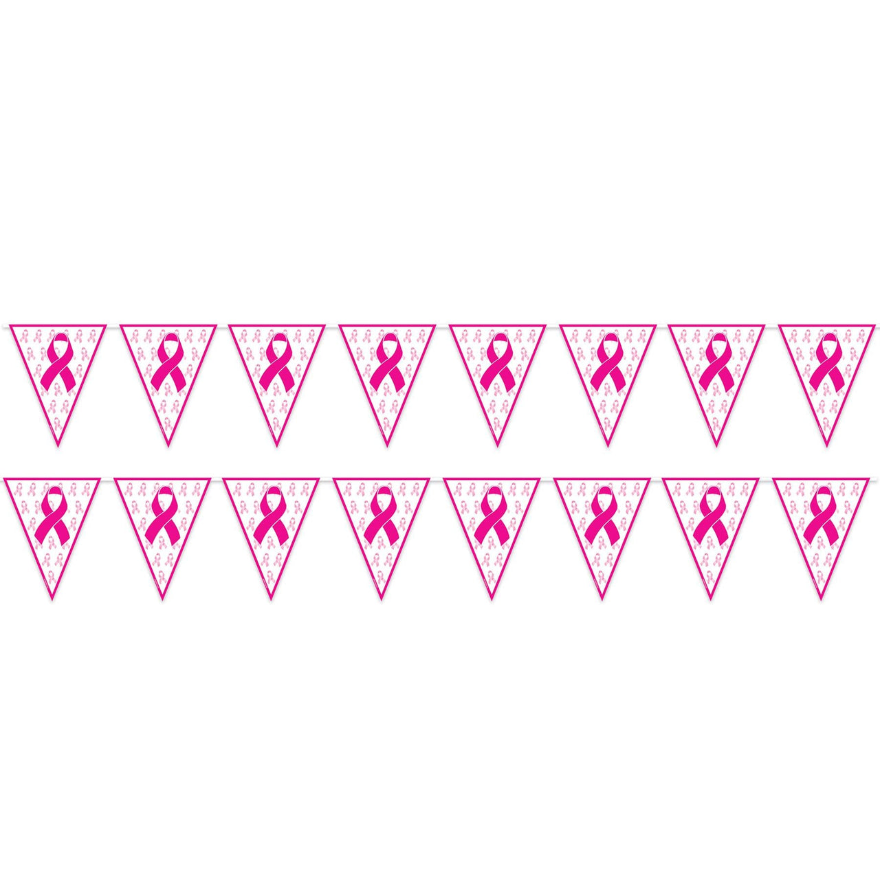 Pink Ribbon Pennant Banner