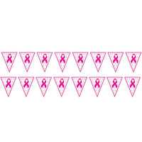 Pink Ribbon Pennant Banner
