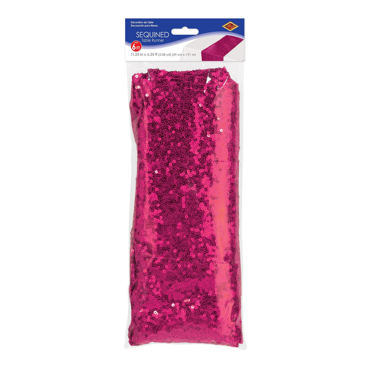 Bulk Sequined Cerise Table Runner (12 Pkgs Per Case) by Beistle