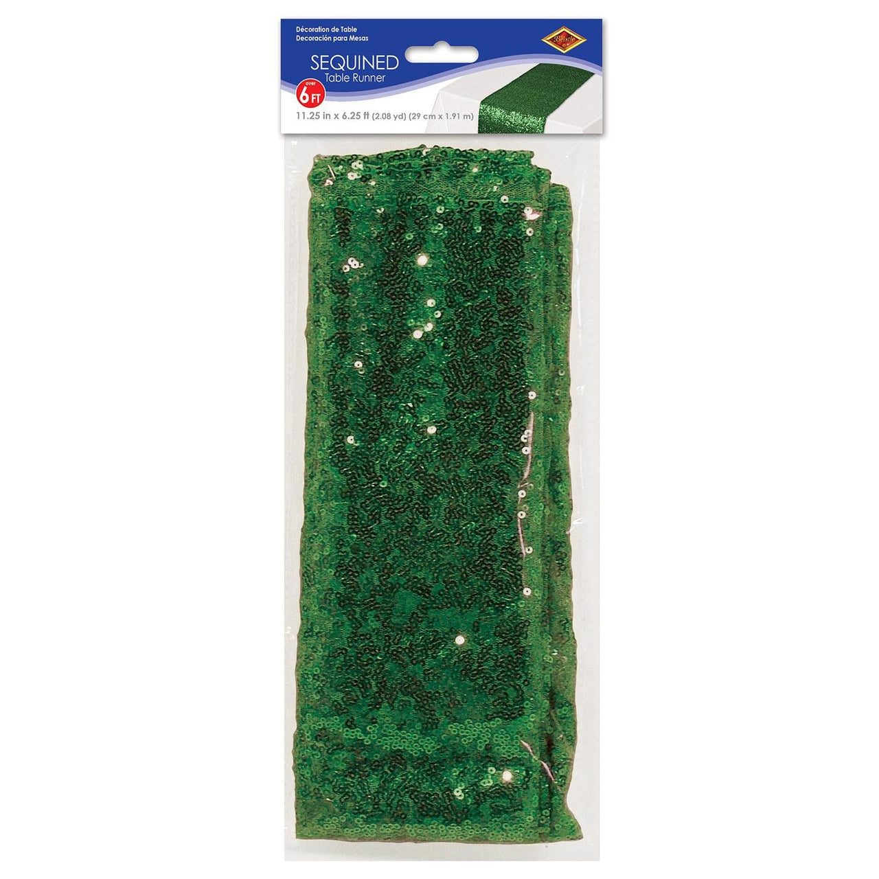 Bulk Sequined Table Runner - green (Case of 12) by Beistle