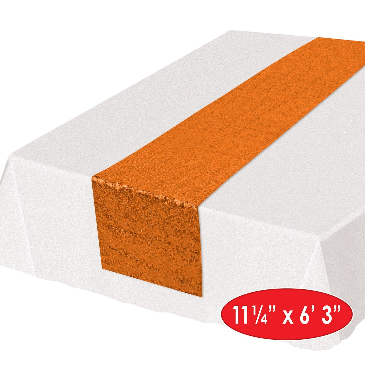 Bulk Sequined Table Runner - orange (Case of 12) by Beistle