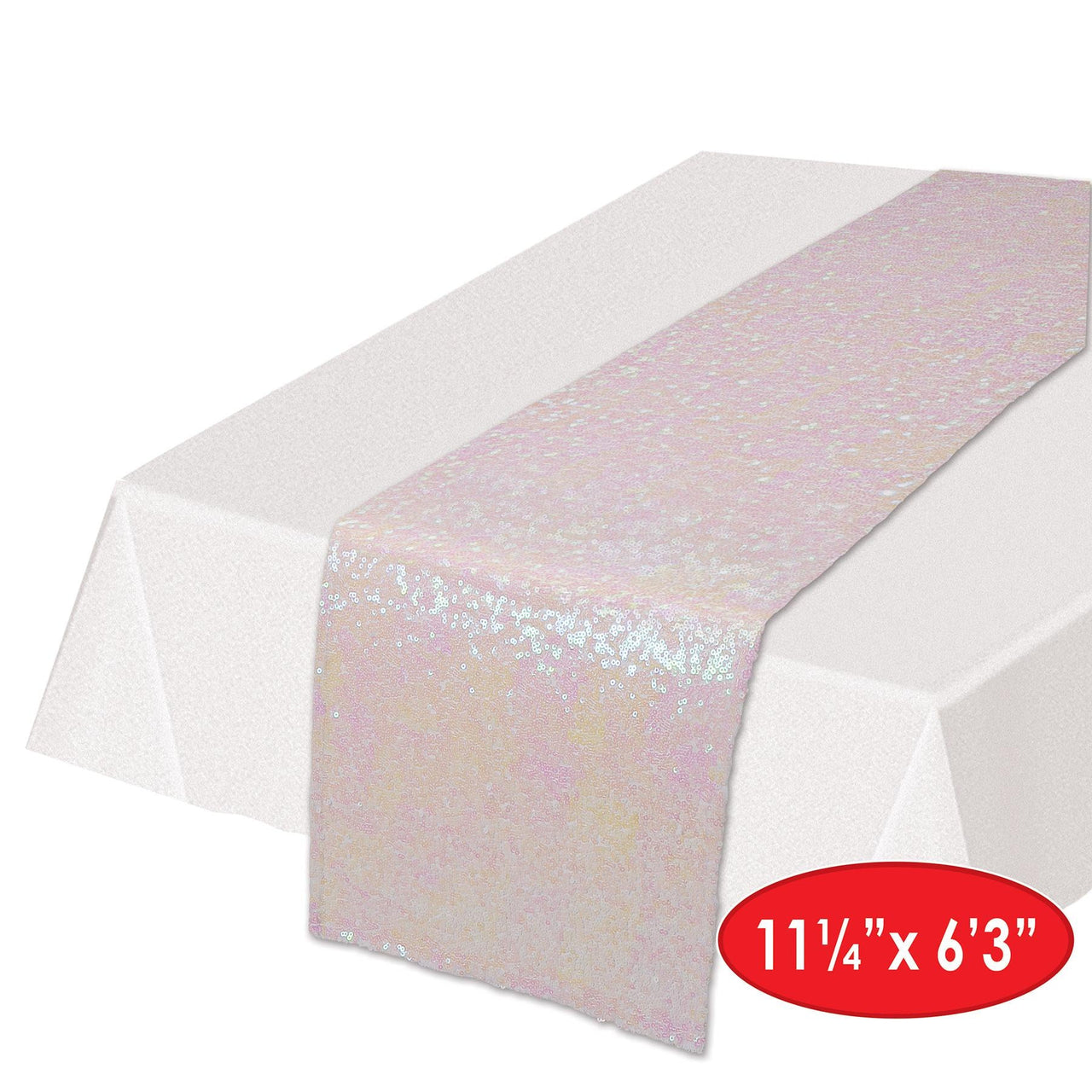 Bulk Sequined Table Runner - opalescent (Case of 12) by Beistle