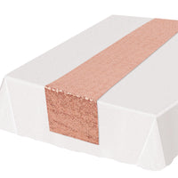 Sequined Party Table Runner - rose gold - Bulk 12 Pack