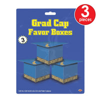 Grad Cap Favor Boxes, blue 