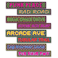 80's Street Sign Party Cutouts - Bulk 48 Pack