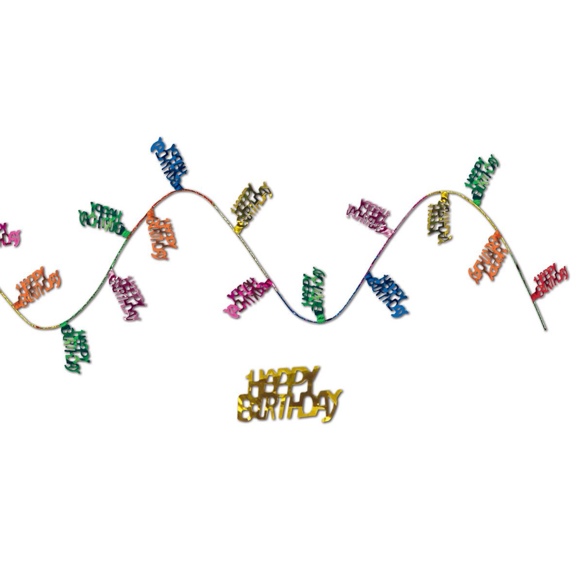 Gleam 'N Flex Happy Birthday Party Garland - Bulk 12 Pack