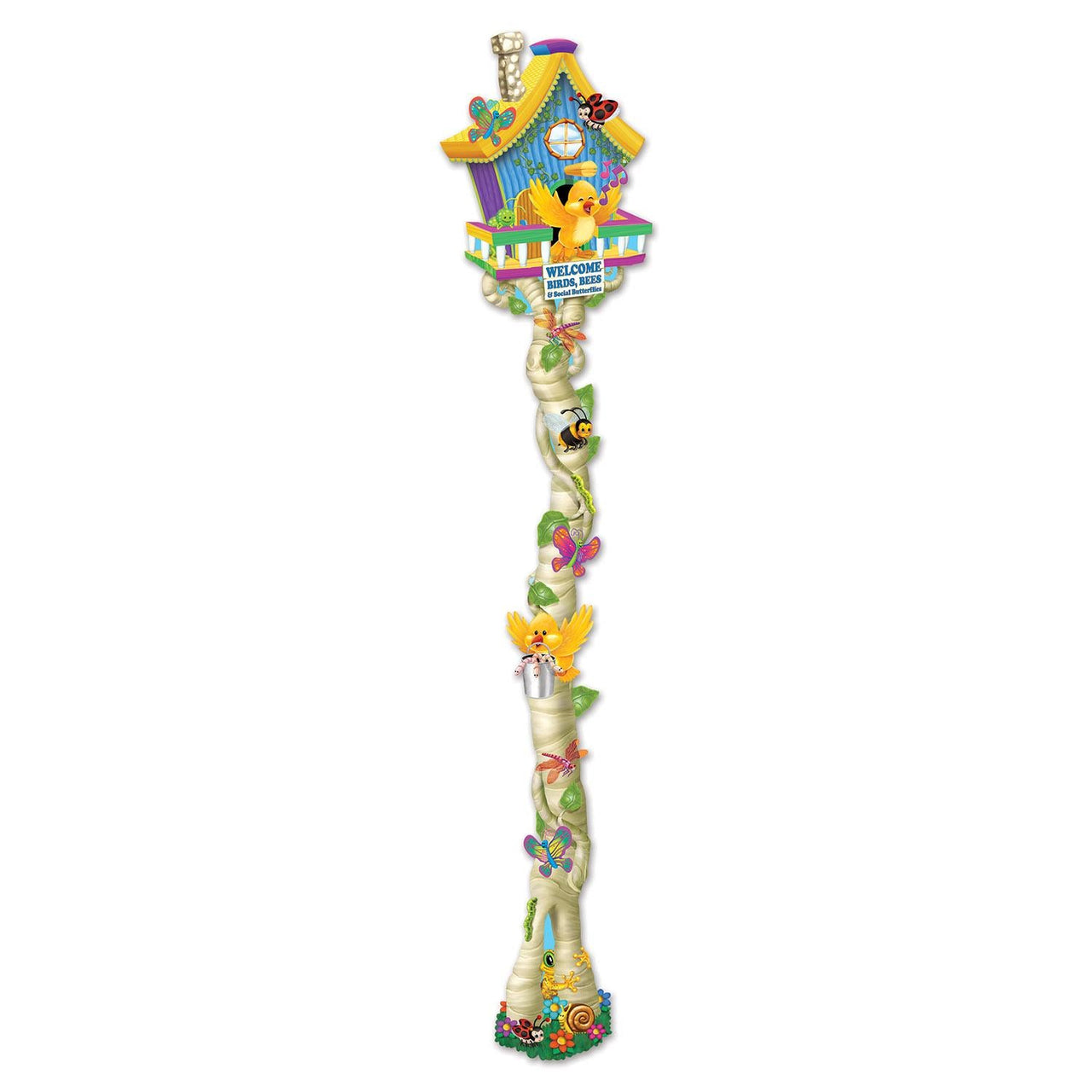 Jointed Spring Birdhouse Party Decoration - Bulk 12 Pack