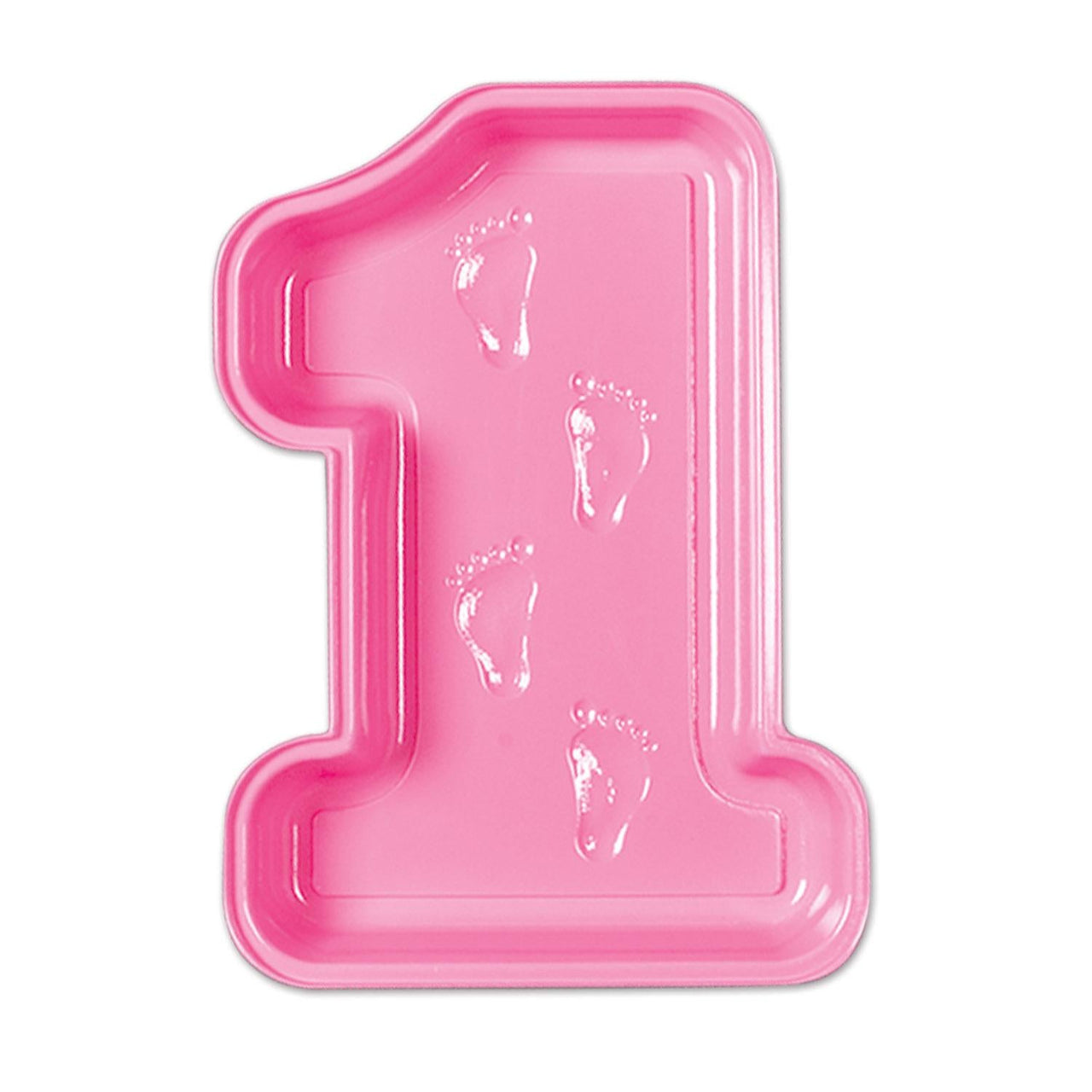 Plastic Baby's 1st Birthday Tray- Pink - Bulk/24 Trays