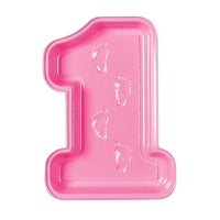 Plastic Baby's 1st Birthday Tray- Pink - Bulk/24 Trays