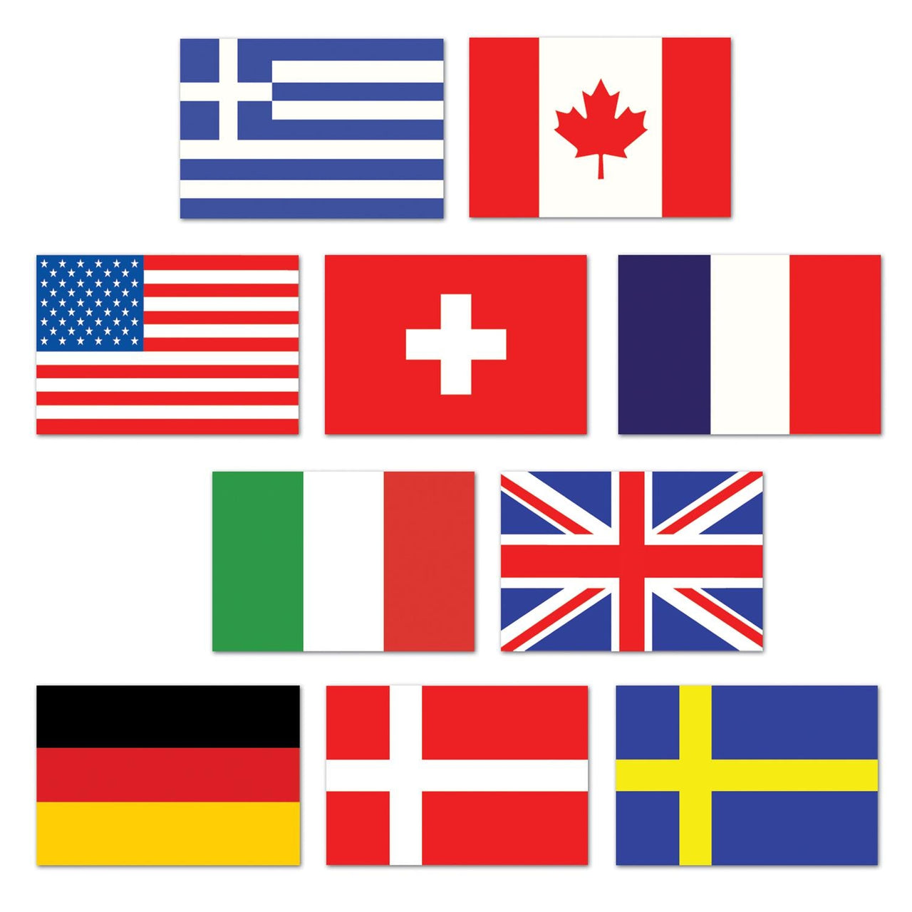 Mini International Flag Party Cutouts - Bulk 240 Pack
