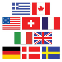 Mini International Flag Party Cutouts - Bulk 240 Pack