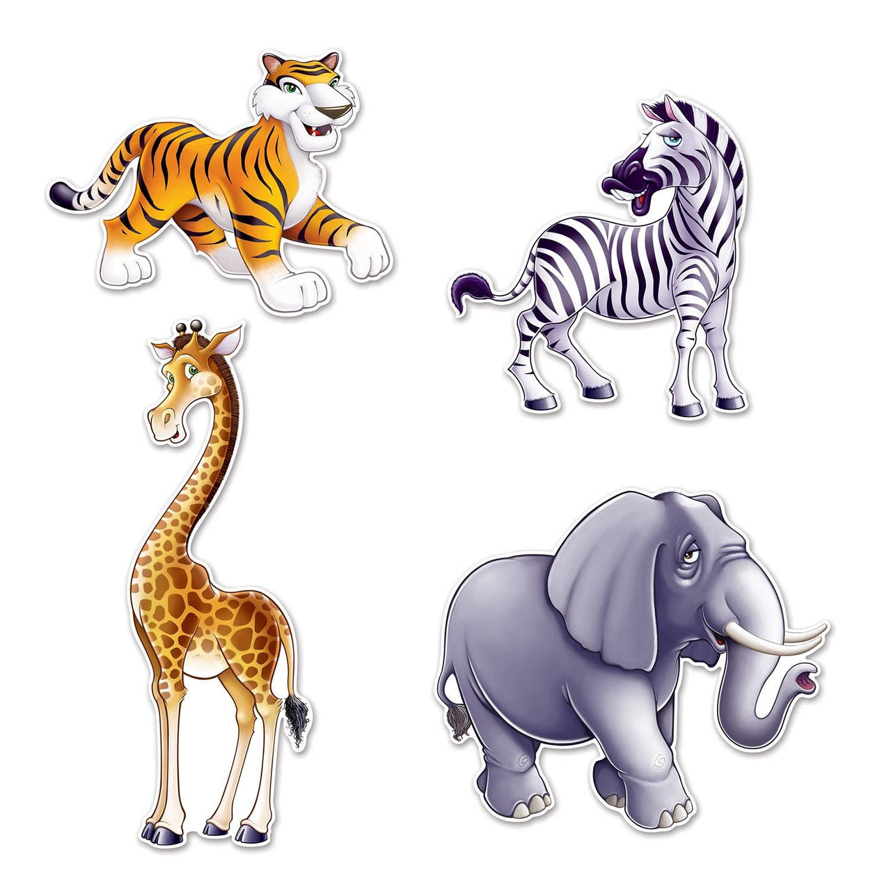 Jungle Animal Party Cutouts - Bulk 48 Pack