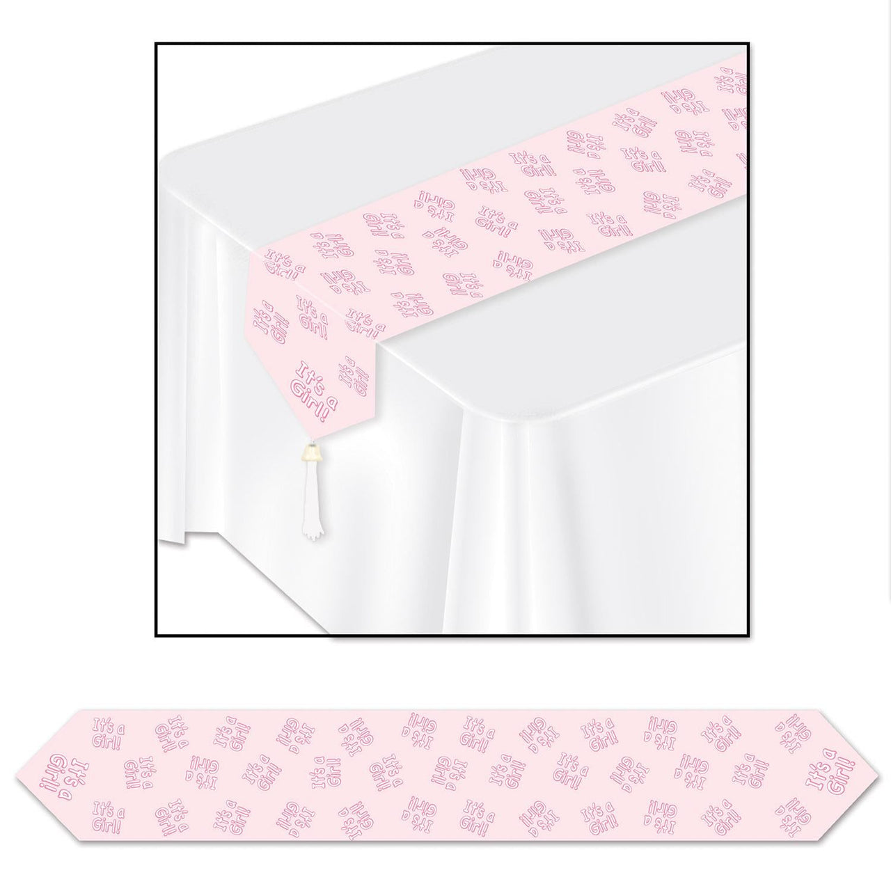 Printed It's A Girl! Paper Table Runner - Bulk 12 Pack
