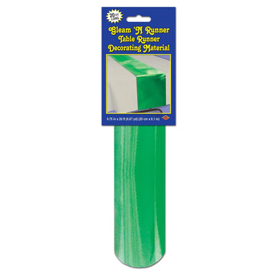 Party Metallic Table Runner - green - cut to length - Bulk/6 Runners