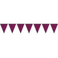Zebra Print Pennant Banner - Bulk 12 Pack