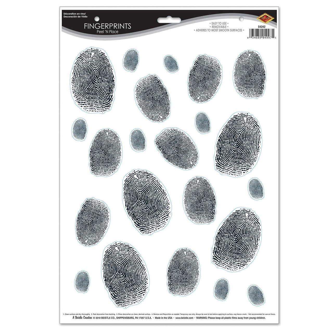 Fingerprints Peel 'N Place Clings