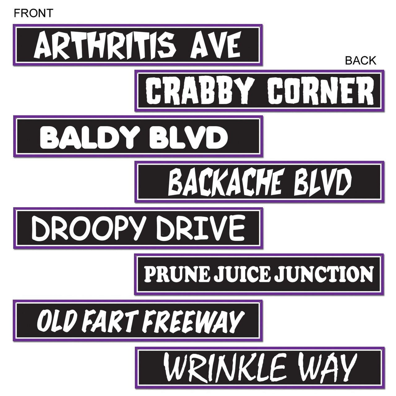 Over The Hill Birthday Street Sign Cutouts - Bulk 48 Pack