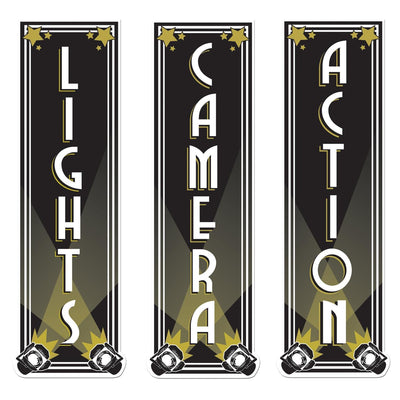 Lights - Camera - Action Party Cutouts - Bulk 36 Pack