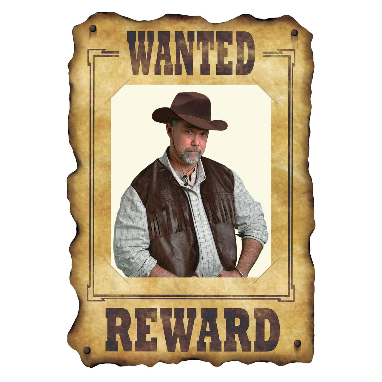Western Wanted Sign - slotted to hold 8'x 11' photo