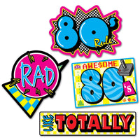 Awesome 80's Party Cutouts - Bulk 48 Pack