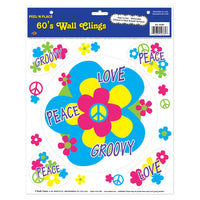 60's Party Peel 'N Place Clings - Bulk/60 Clings