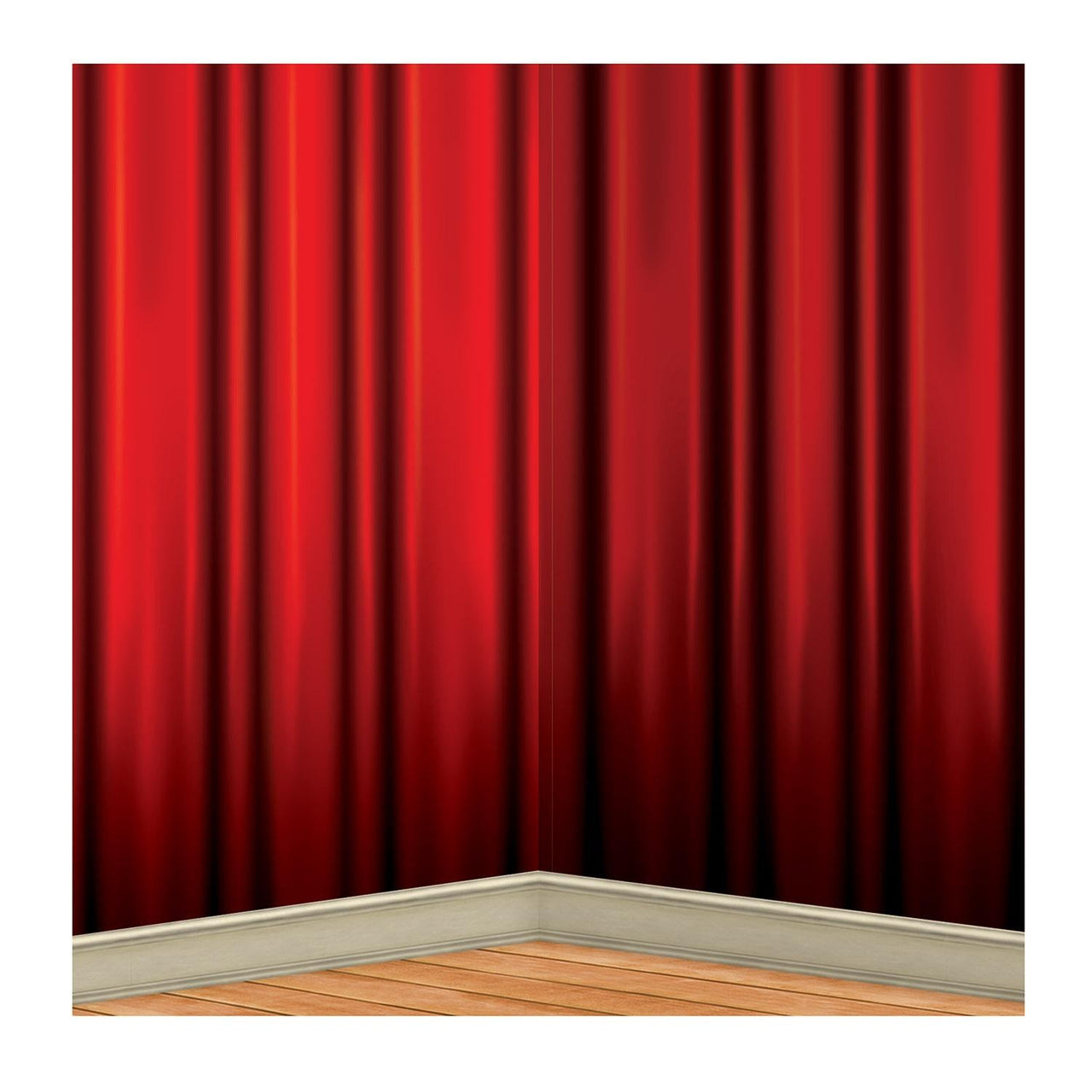 Red Curtain Party Backdrop - Bulk 6 Pack