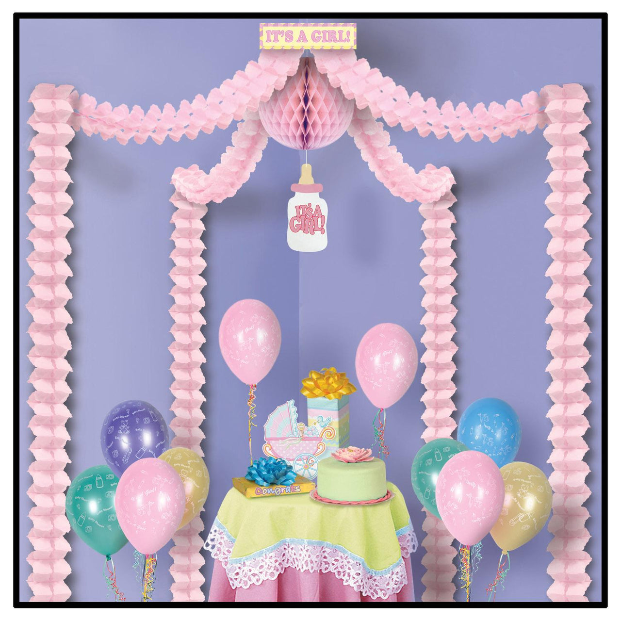 It's A Girl! Party Canopy - Bulk 6 Pack