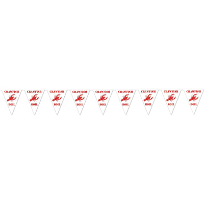 Mardi Gras Crawfish Boil Pennant Banner - Bulk 12 Pack