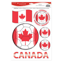 12 Pack Bulk Canada Soccer Peel 'N Place Decals