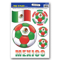 Soccer Party Peel 'N Place Clings - Mexico - Bulk/72 Clings