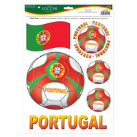 12 Pack Bulk Portugal Soccer Peel 'N Place Decals