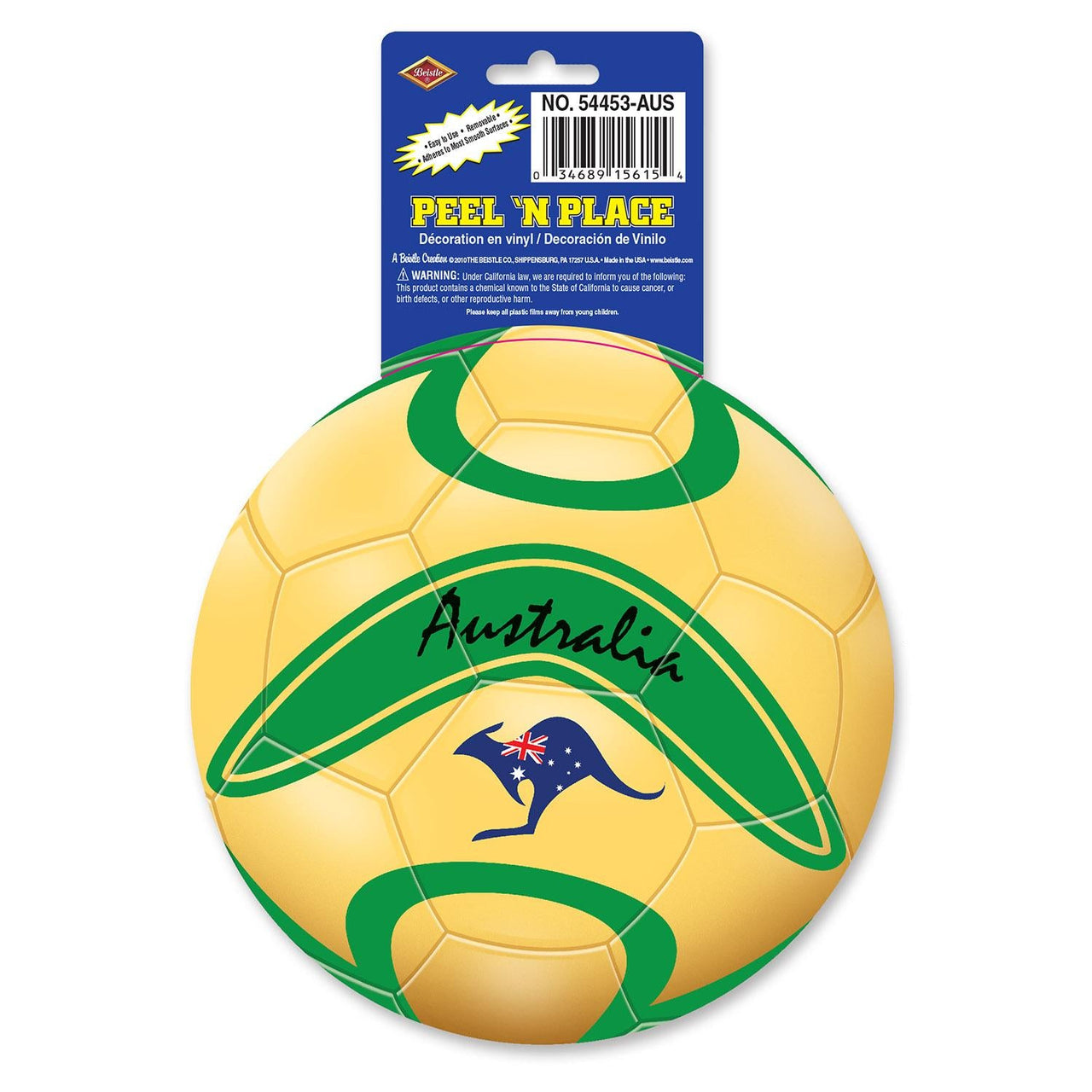 Soccer Party Peel 'N Place Clings - Australia - Bulk/12 Clings