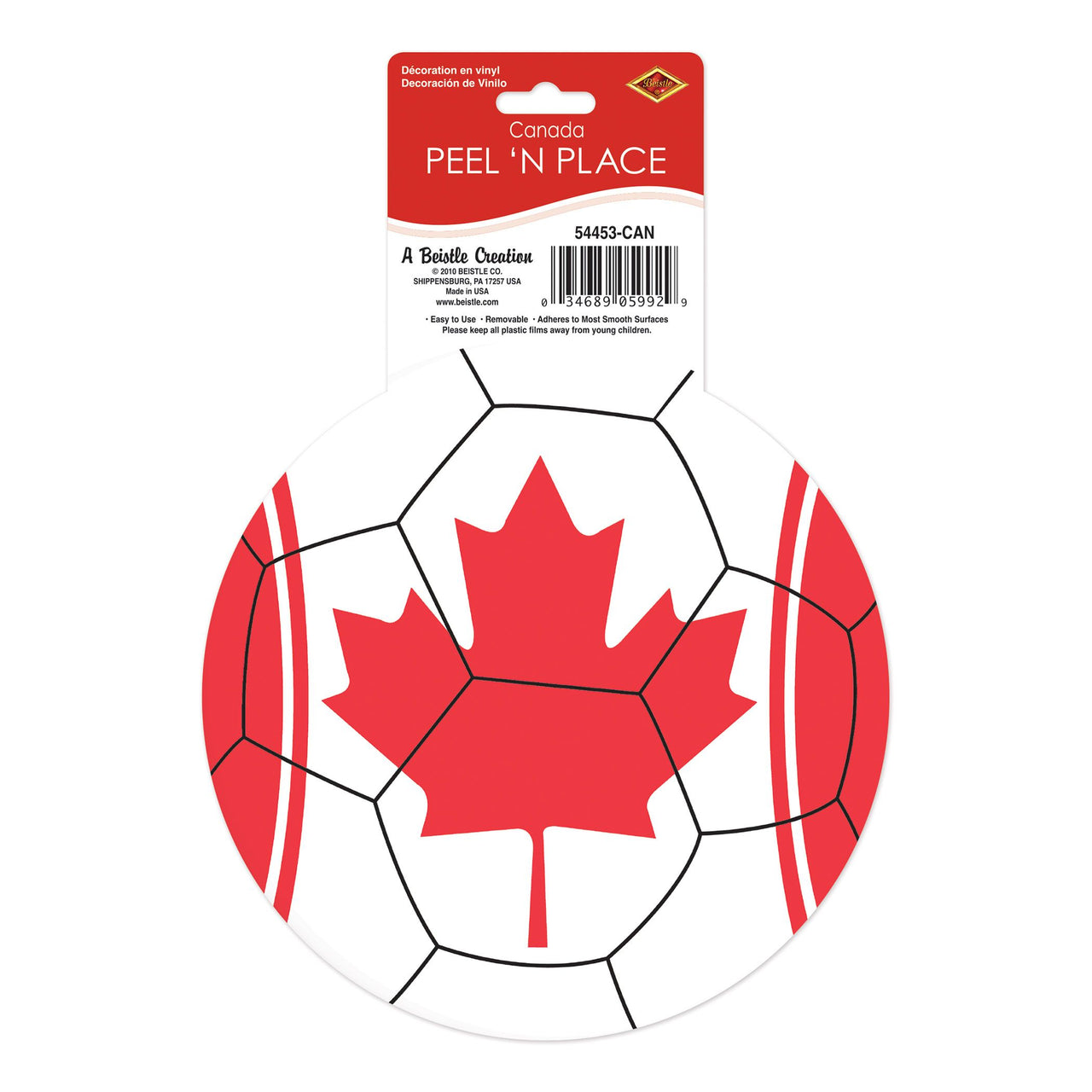 12 Pack Bulk Canada Soccer Peel 'N Place Decal 5.25 inch Sheet