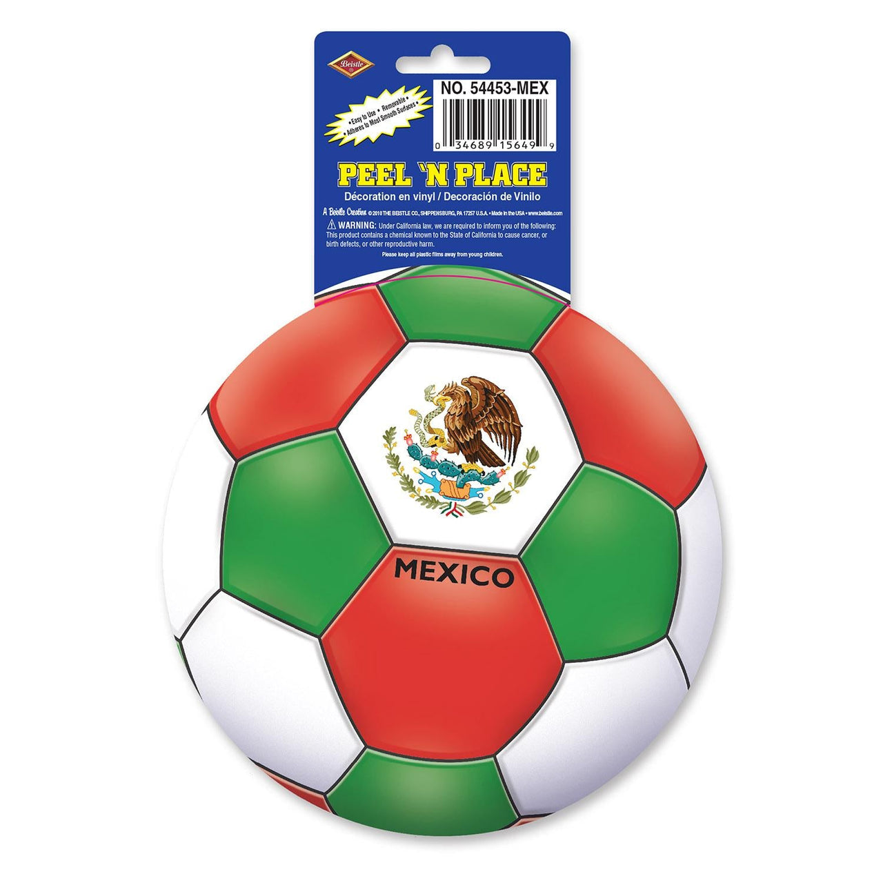 Soccer Party Peel 'N Place Clings - Mexico - Bulk/12 Clings