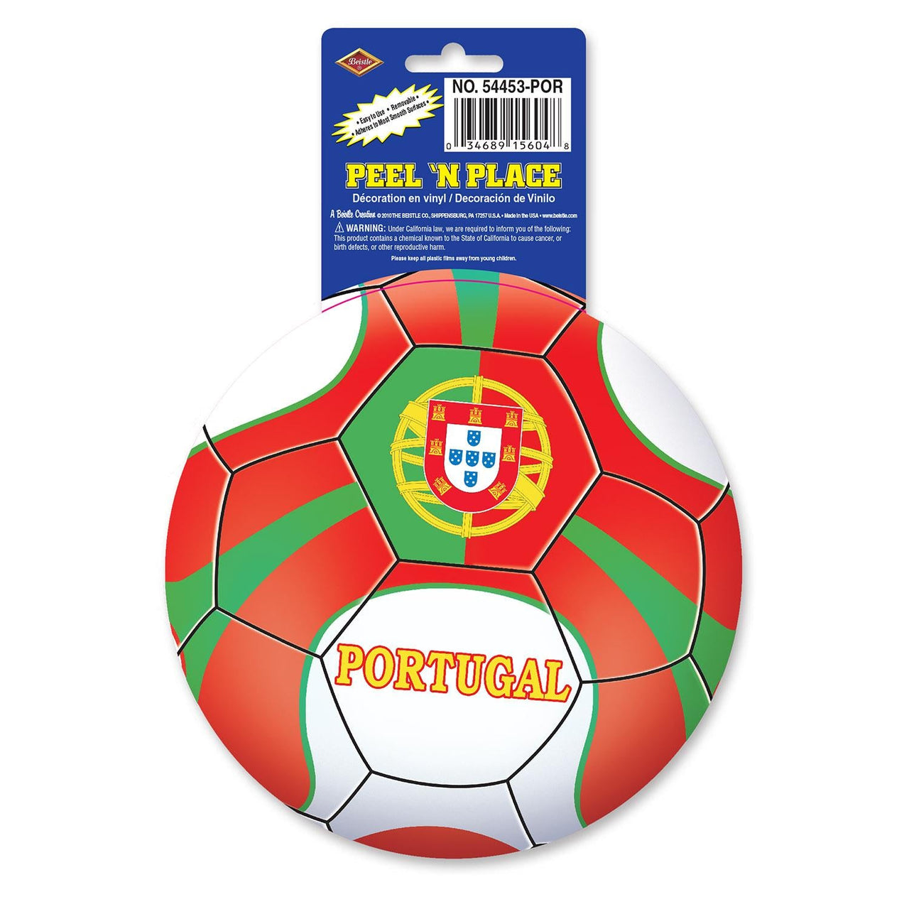Soccer Party Peel 'N Place Clings - Portugal - Bulk/12 Clings