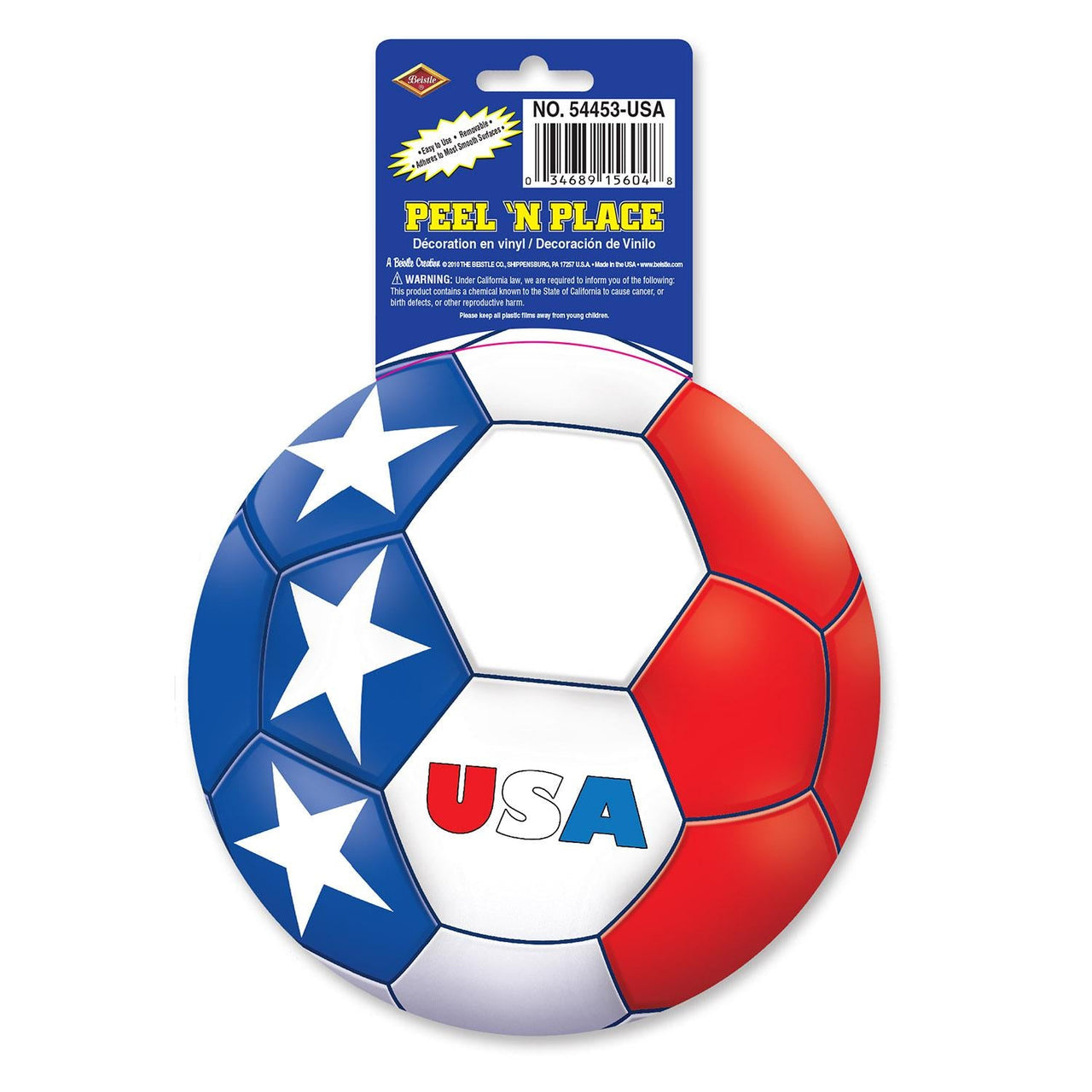 Soccer Party Peel 'N Place Clings - United States - Bulk/12 Clings