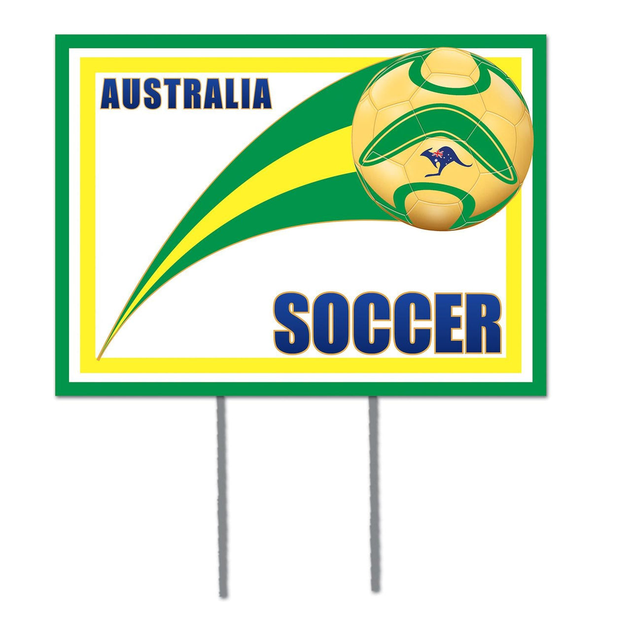 Soccer Party Plastic Yard Sign - Australia - Bulk 6 Pack