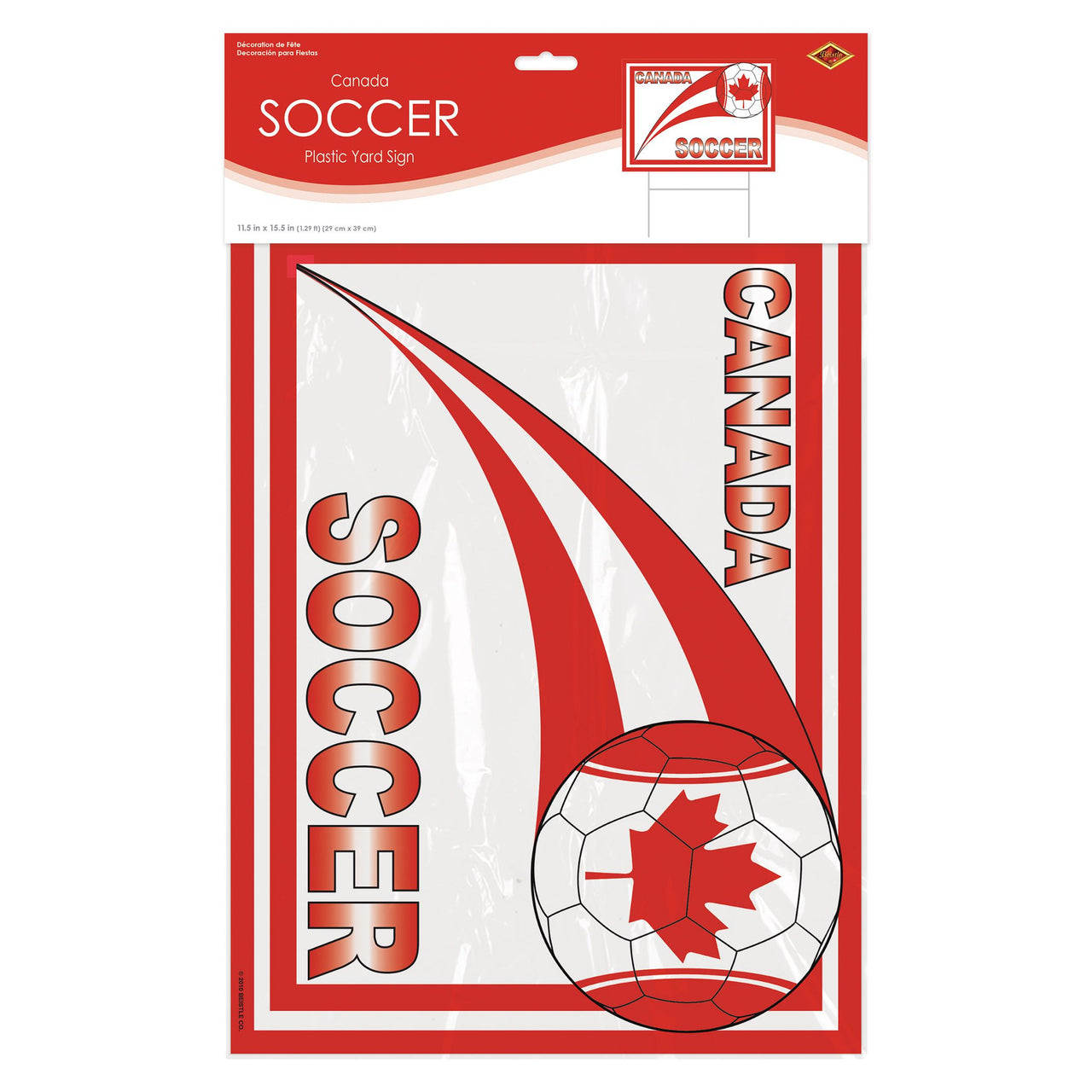 6 Pack Bulk Soccer Canada Yard Sign All-Weather with Metal Stake