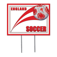 Soccer Party Plastic Yard Sign - England - Bulk 6 Pack