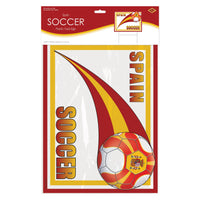 6 Pack Bulk Spain Soccer Yard Sign All-Weather Plastic with H-Stake