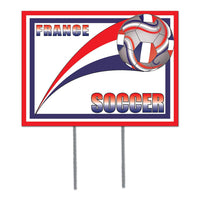 Soccer Party Plastic Yard Sign - France - Bulk 6 Pack